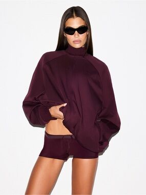 Nike Skims Matte Tricot Oversized Full Zip Track Jacket in Currant Size XL
